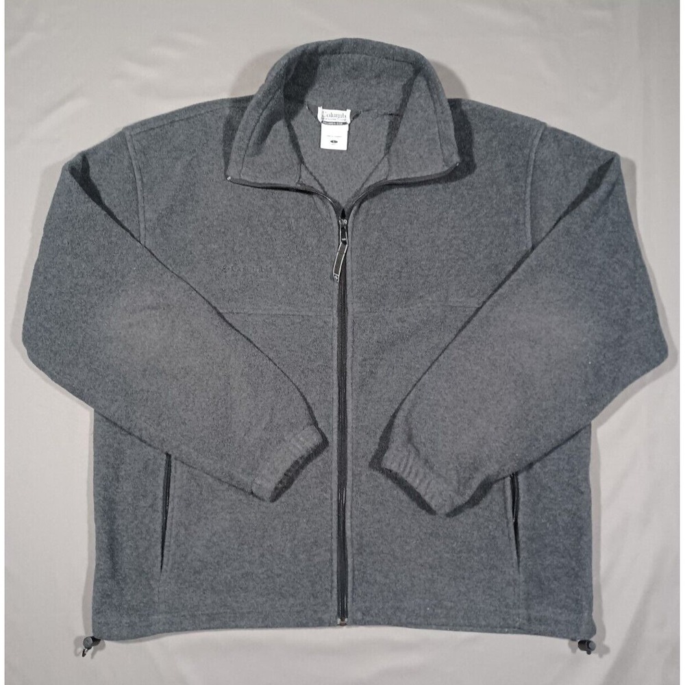 Columbia Fleece Sweater Mens L Gray Long Sleeve‎ Pullover 1/4 Zip